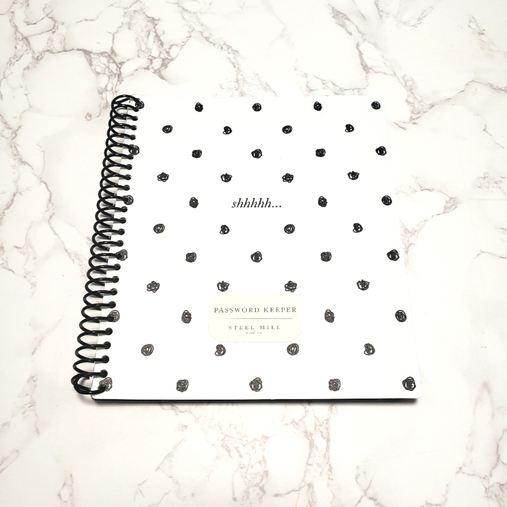 Steel Mill Password Keeper Notebook to save Passwords.